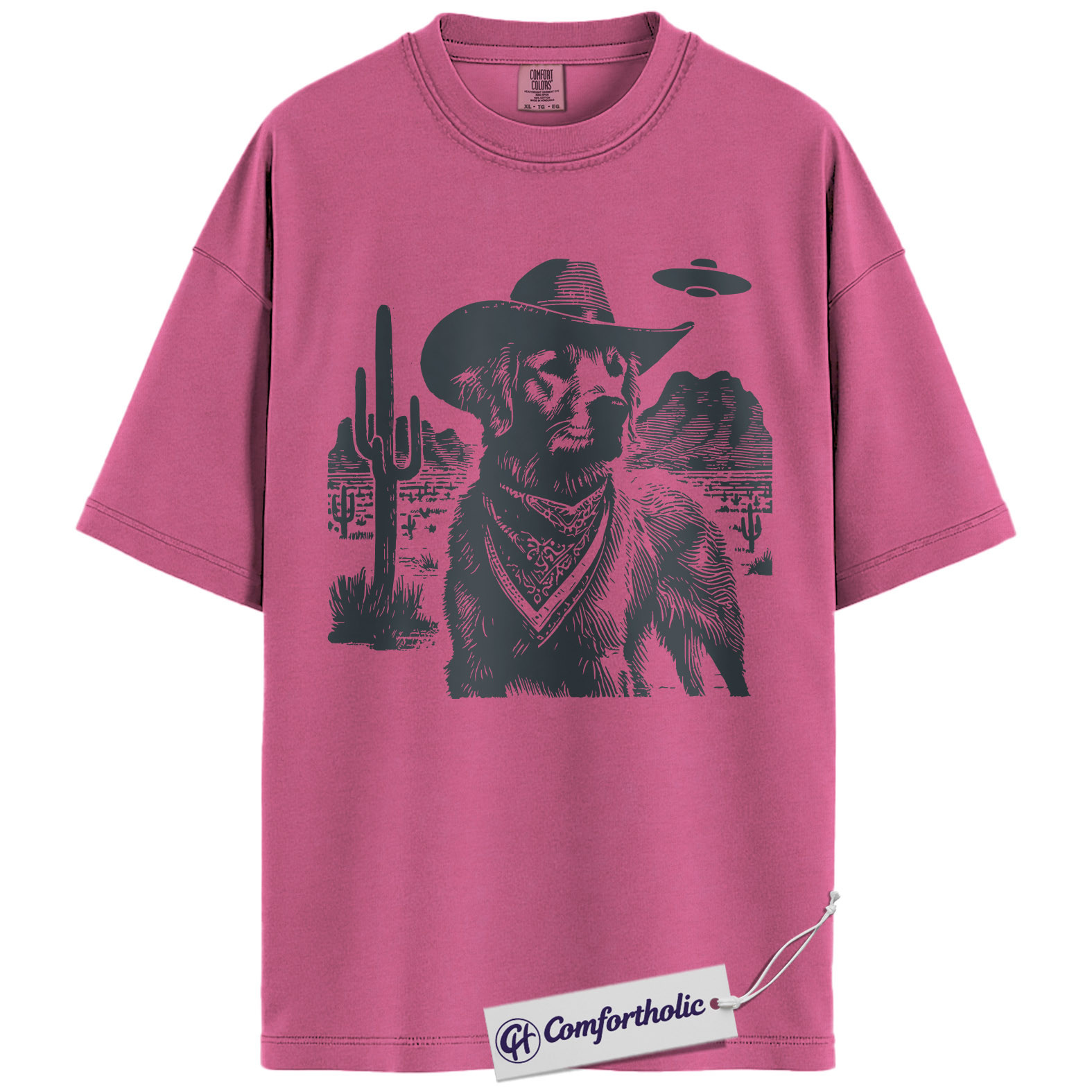 Golden Retriever Shirt, Cowboy Dog UFO Western Desert Graphic Tee, Dog Mom T-Shirt, Gift for Golden Retriever Lovers, Comfort Colors Shirt - Image 16