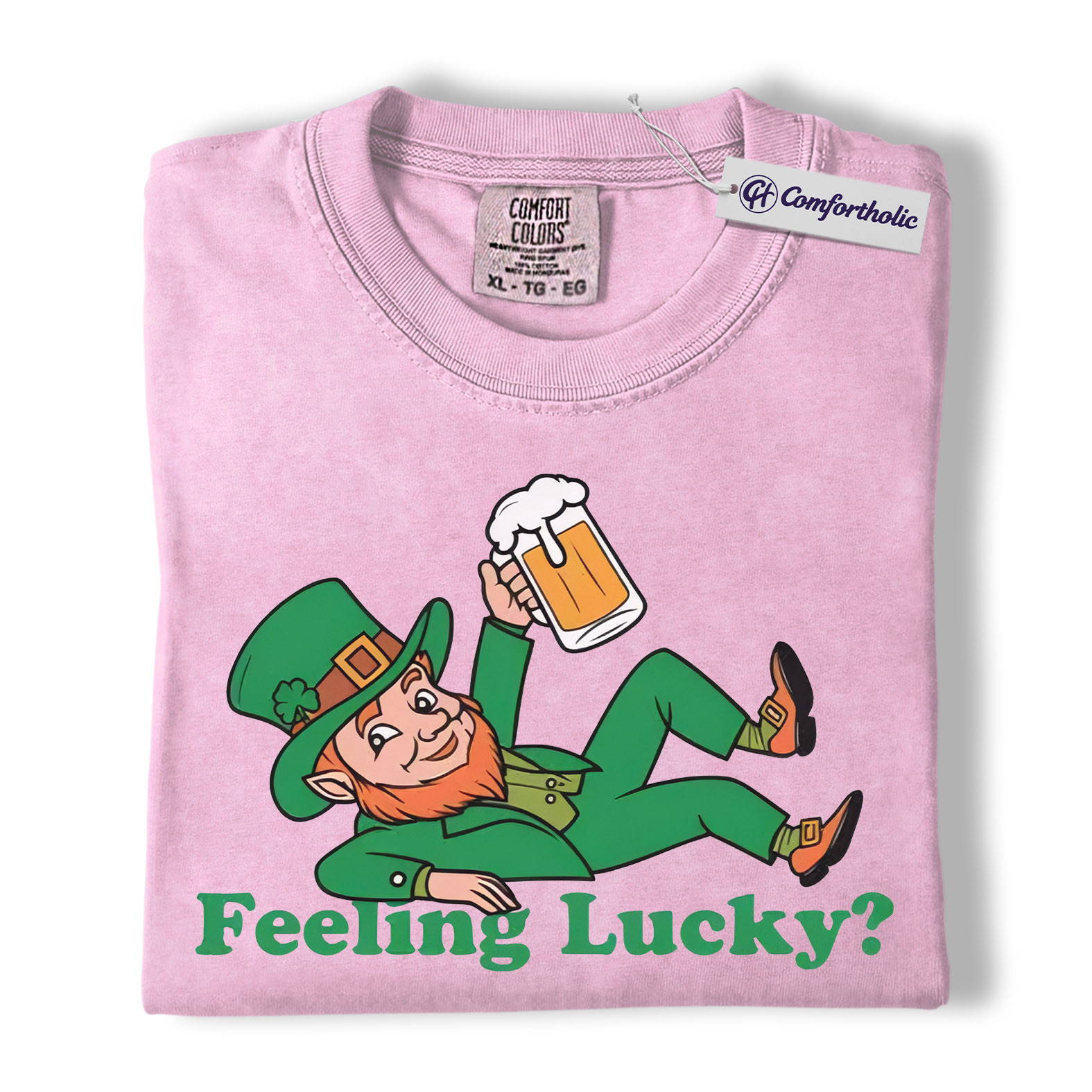 St Patrick’s Day Shirt, Feeling Lucky Leprechaun Beer Graphic Tee, Irish Lucky T-Shirt for Men & Women, Funny St Paddy’s Day Party Gift, Comfort Colors Shirt - Image 8