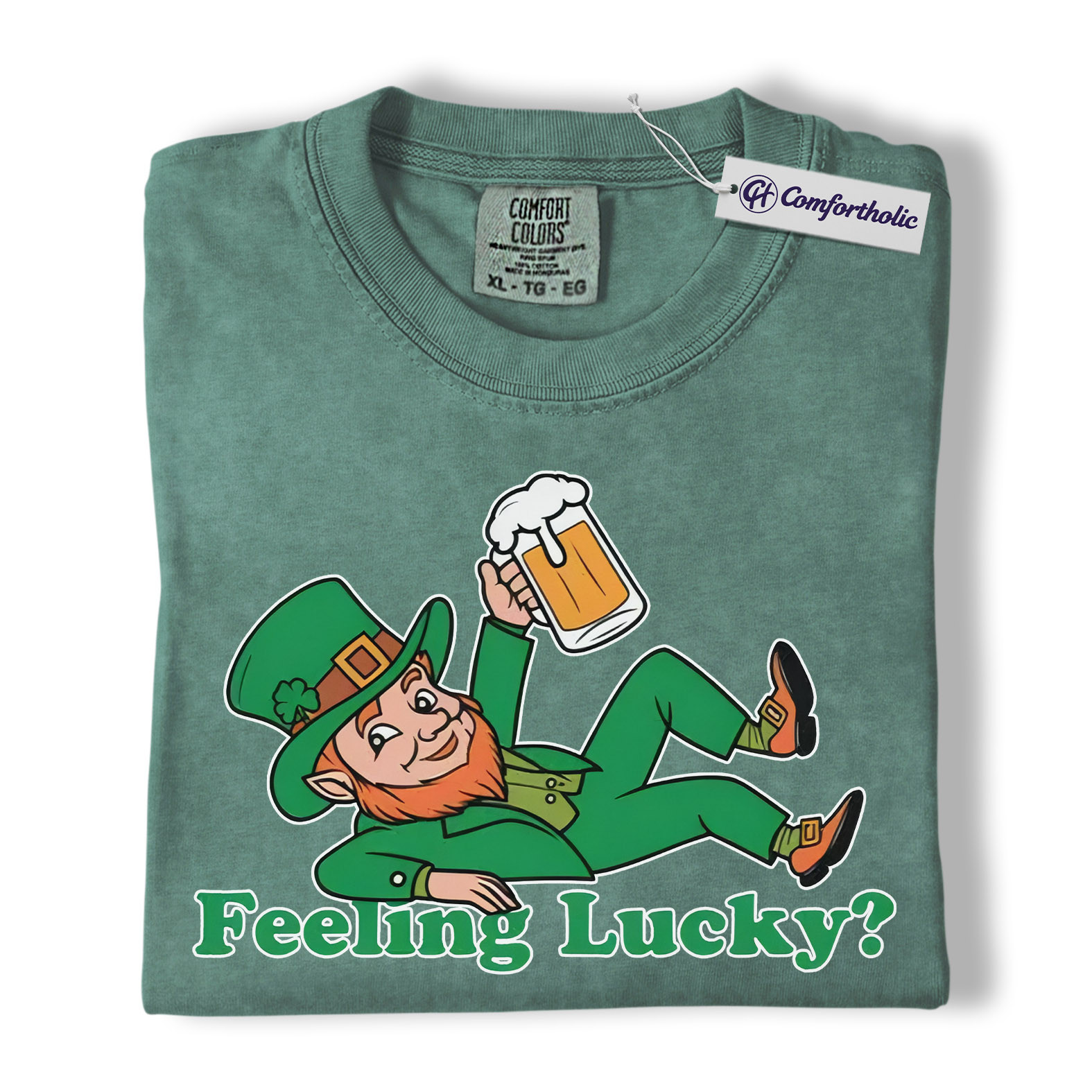 St Patrick’s Day Shirt, Feeling Lucky Leprechaun Beer Graphic Tee, Irish Lucky T-Shirt for Men & Women, Funny St Paddy’s Day Party Gift, Comfort Colors Shirt - Image 10
