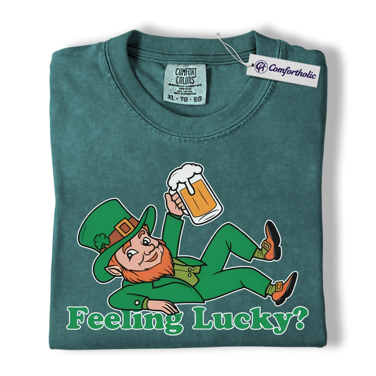 St Patrick’s Day Shirt, Feeling Lucky Leprechaun Beer Graphic Tee, Irish Lucky T-Shirt for Men & Women, Funny St Paddy’s Day Party Gift, Comfort Colors Shirt - Image 11