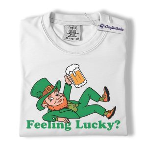 Alternative view of St Patrick’s Day Shirt, Feeling Lucky Leprechaun Beer Graphic Tee, Irish Lucky T-Shirt for Men & Women, Funny St Paddy’s Day Party Gift, Comfort Colors Shirt
