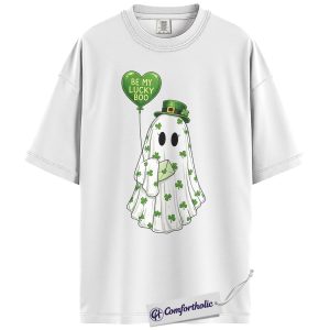 Alternative view of St Patrick’s Day Ghost Shirt, Be My Lucky Boo Shamrock Graphic Tee, Cute Irish Lucky T-Shirt for Women, Funny St Paddy’s Day Gift, Comfort Colors Shirt