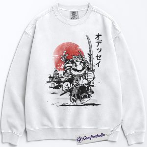 Samurai Super Mario Sweatshirt, Game Graphic Pullover, Comfort Colors Sweatshirt
