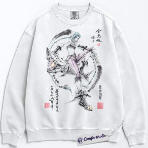 Alternative view of Jinx Sweatshirt, League of Legends Sweatshirt, LoL Sweatshirt, Game Graphic Pullover, Comfort Colors Sweatshirt