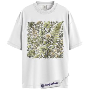 Alternative view of Botanical Fern Shirt, Vintage Wildflower Graphic Tee, Cottagecore Nature Lover T-Shirt, Gift for Gardeners, Comfort Colors Shirt