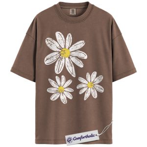 Vintage Daisy Shirt, Minimal Floral Graphic Tee, Spring Flower Aesthetic T-Shirt, Cute Gift for Women, Comfort Colors Shirt