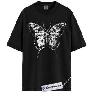 Vintage Butterfly Shirt, Distressed Sketch Insect Graphic Tee, Boho Nature Lover Butterfly T-Shirt, Cute Gift for Women, Comfort Colors Shirt