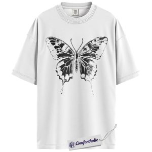 Alternative view of Vintage Butterfly Shirt, Distressed Sketch Insect Graphic Tee, Boho Nature Lover Butterfly T-Shirt, Cute Gift for Women, Comfort Colors Shirt