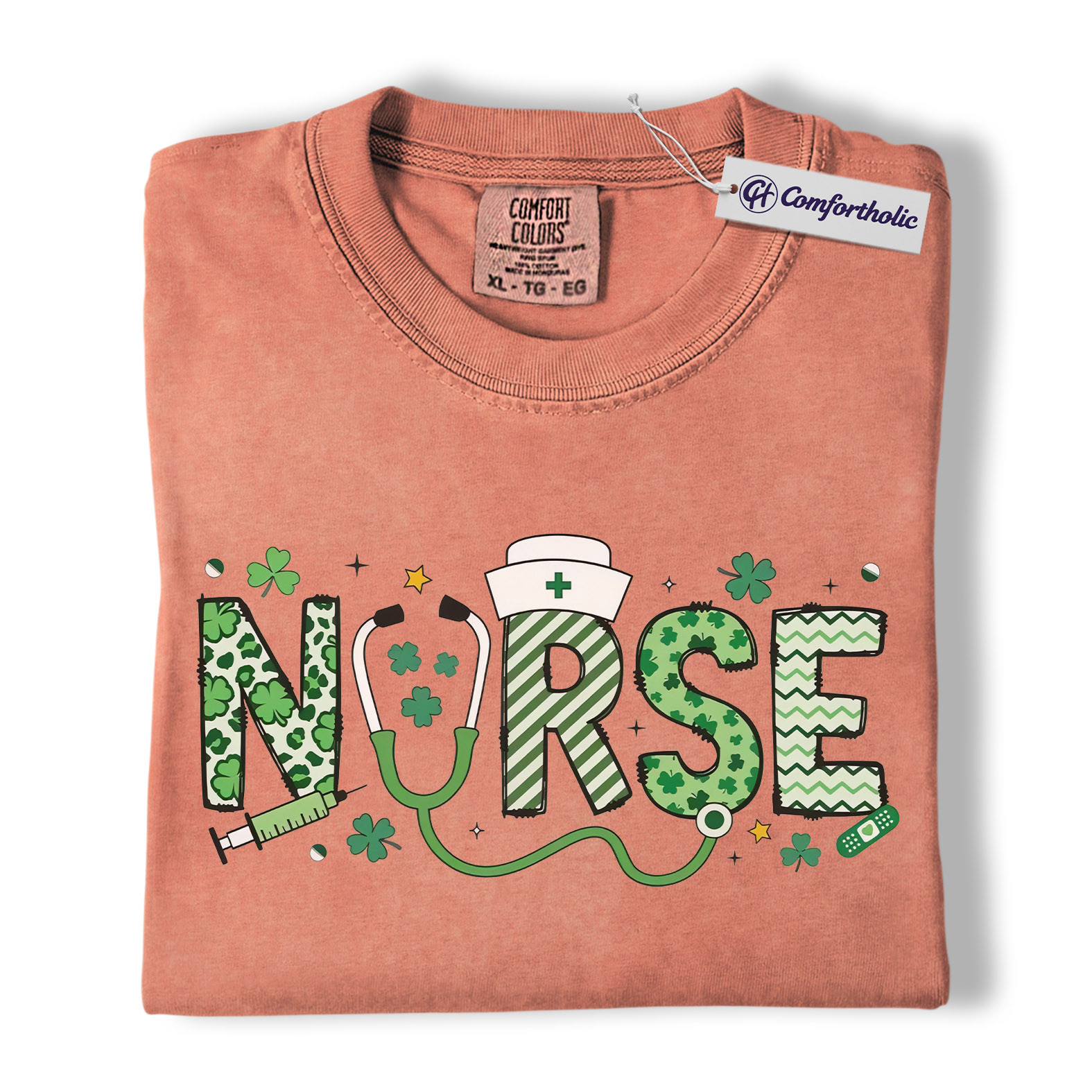 St Patrick’s Day Nurse Shirt, Lucky Shamrock Graphic Tee, RN Nursing T-Shirt, St Patrick’s Day Gift for Nurses, Comfort Colors Shirt - Image 7