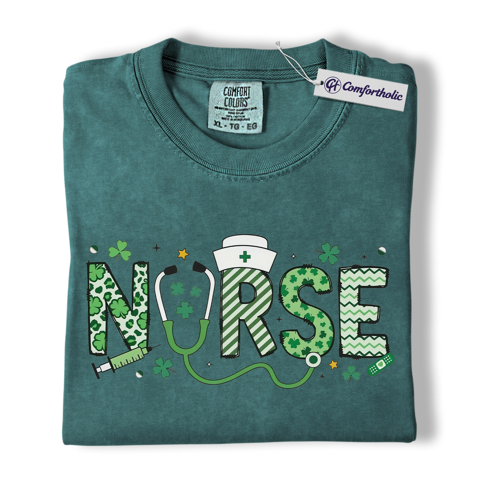 St Patrick’s Day Nurse Shirt, Lucky Shamrock Graphic Tee, RN Nursing T-Shirt, St Patrick’s Day Gift for Nurses, Comfort Colors Shirt - Image 11