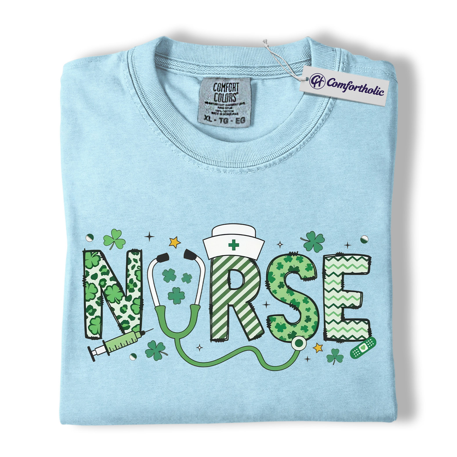 St Patrick’s Day Nurse Shirt, Lucky Shamrock Graphic Tee, RN Nursing T-Shirt, St Patrick’s Day Gift for Nurses, Comfort Colors Shirt - Image 14