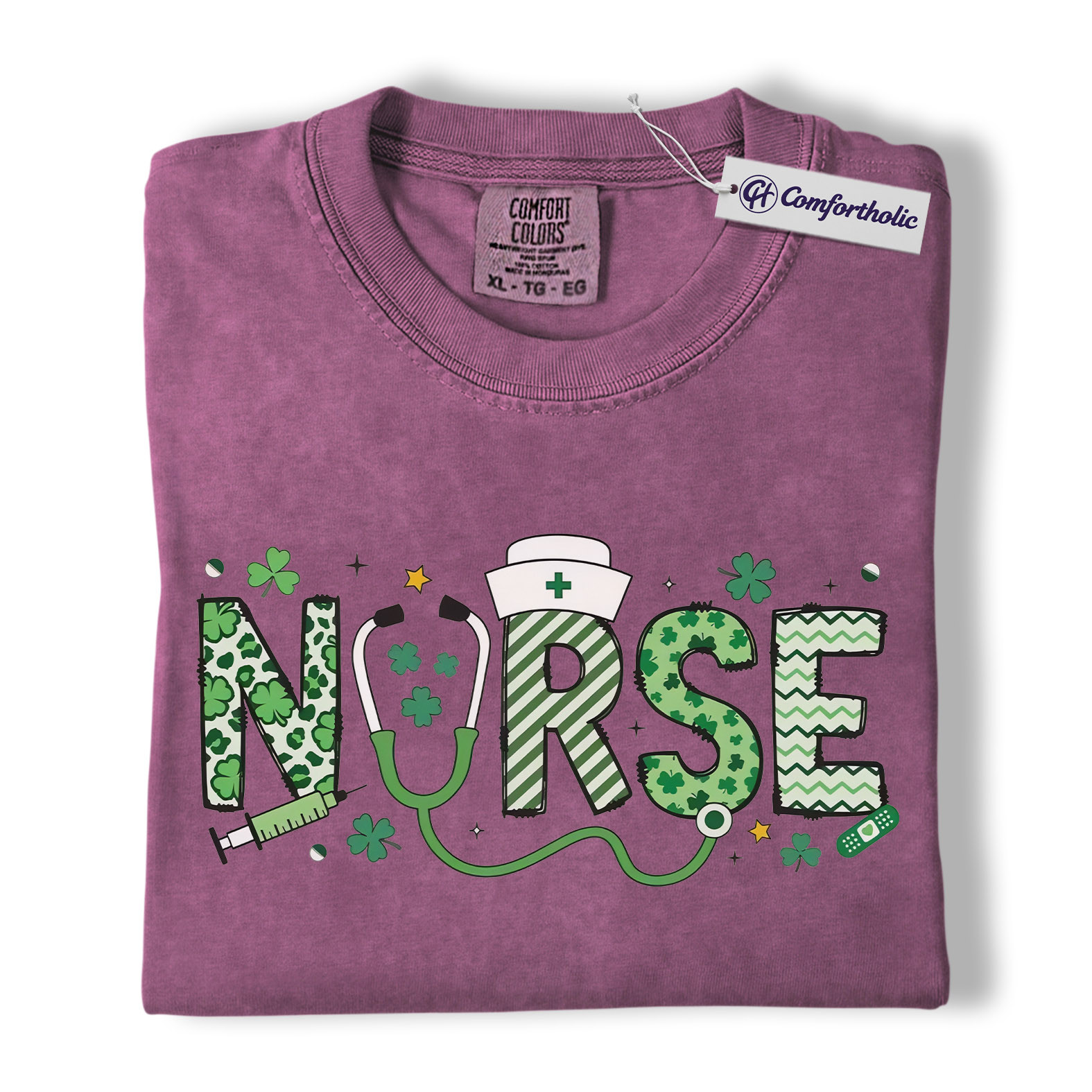 St Patrick’s Day Nurse Shirt, Lucky Shamrock Graphic Tee, RN Nursing T-Shirt, St Patrick’s Day Gift for Nurses, Comfort Colors Shirt - Image 15