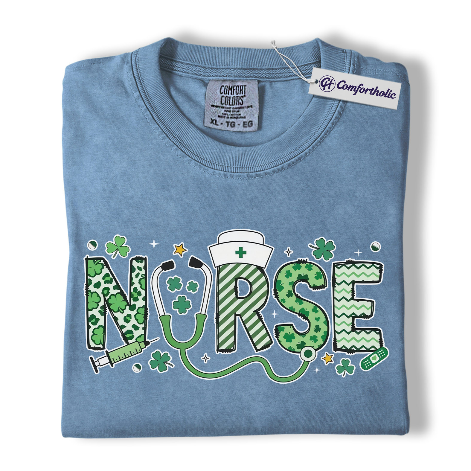 St Patrick’s Day Nurse Shirt, Lucky Shamrock Graphic Tee, RN Nursing T-Shirt, St Patrick’s Day Gift for Nurses, Comfort Colors Shirt - Image 17