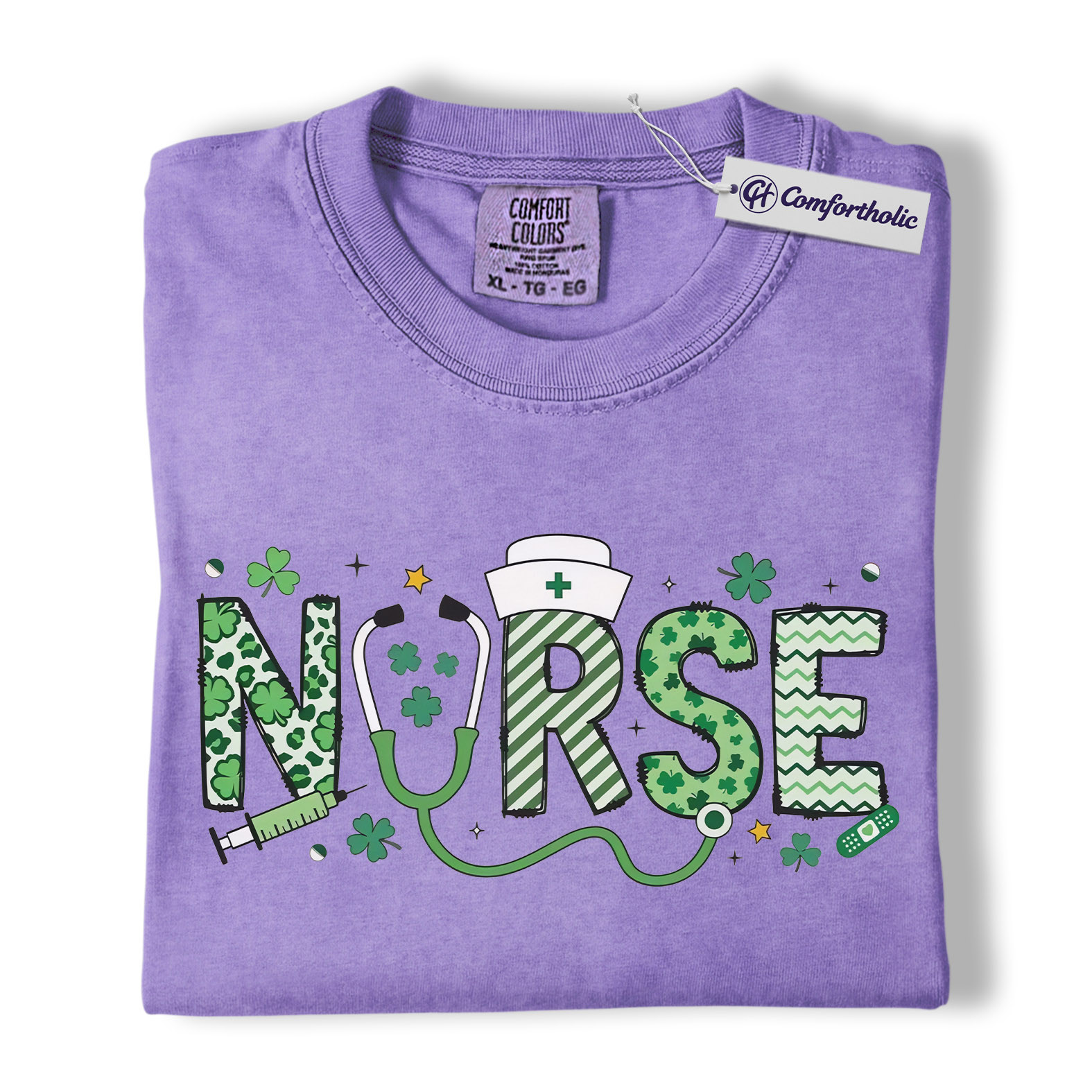 St Patrick’s Day Nurse Shirt, Lucky Shamrock Graphic Tee, RN Nursing T-Shirt, St Patrick’s Day Gift for Nurses, Comfort Colors Shirt - Image 20