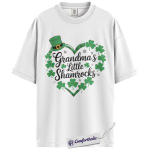 Alternative view of Grandma Shamrock Shirt, St Patrick’s Day Family Graphic Tee, Lucky Grandma Clover T-Shirt, St Paddy’s Day Gift for Grandma, Comfort Colors Shirt