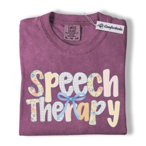 Speech Therapy Shirt, Cute Pastel Coquette Graphic Tee, SLP Appreciation T-Shirt, Gift for Speech Therapist & SLP Teachers, Comfort Colors Shirt