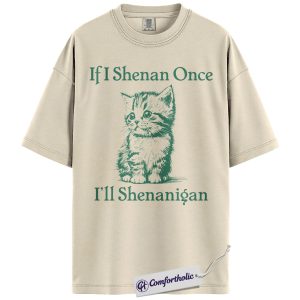 Funny Cat Shenanigan Shirt, Vintage Kitten Line Art Graphic Tee, Sarcastic Cat Lover Humor T-Shirt, Gift for Cat Moms & Pet Lovers, Comfort Colors Shirt
