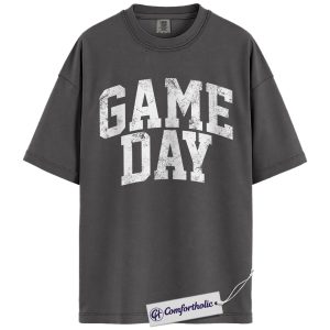 Game Day Shirt, Vintage Sports Lettering Graphic Tee, Football Fan Tailgate T-Shirt, Game Day Gift for Men & Women, Comfort Colors Shirt