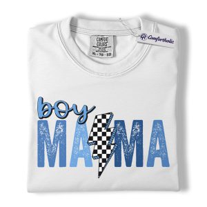 Alternative view of Boy Mom Shirt, Trendy Lightning Bolt Graphic Tee, Proud Mama T-Shirt, Mother’s Day Gift for Moms of Boys, Comfort Colors Shirt