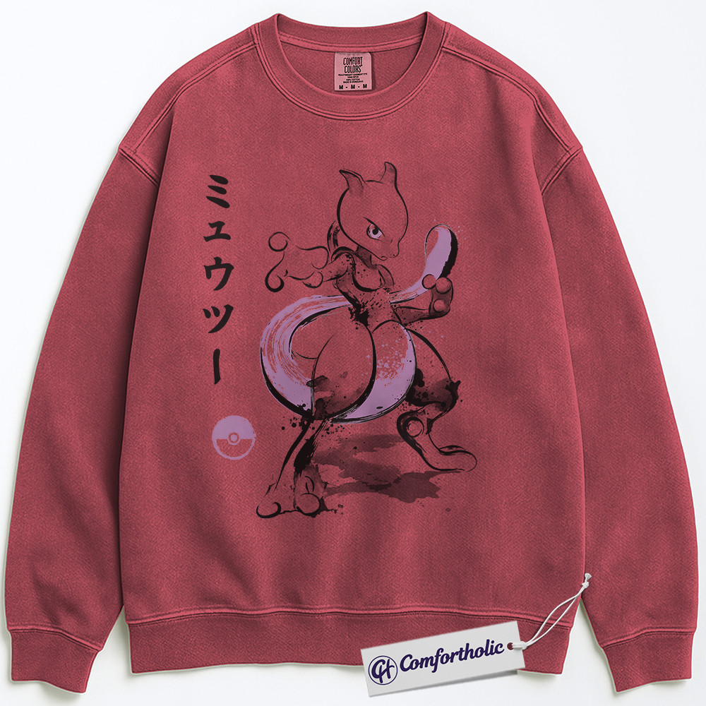 Mewtwo Sweatshirt, PKM Sweatshirt, Anime Graphic Pullover, Comfort Colors Sweatshirt - Image 9