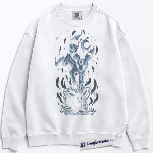 Alternative view of Umbreon Sweatshirt, Eevee Sweatshirt, PKM Sweatshirt, Anime Graphic Pullover, Comfort Colors Sweatshirt