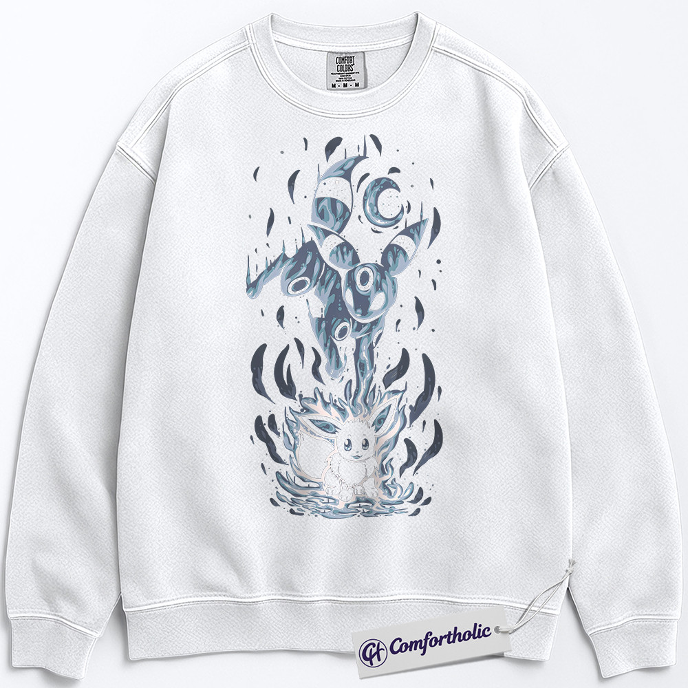 Umbreon Sweatshirt, Eevee Sweatshirt, PKM Sweatshirt, Anime Graphic Pullover, Comfort Colors Sweatshirt - Image 2