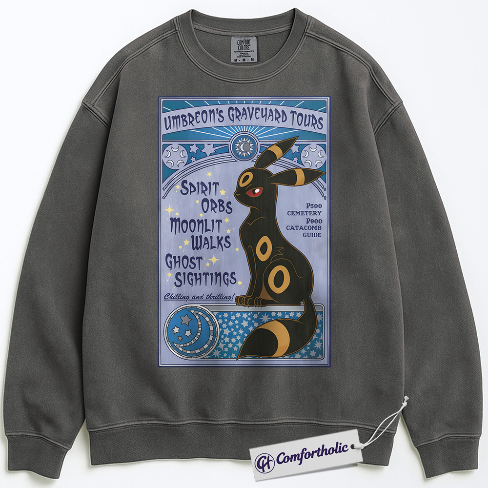 Umbreon Sweatshirt, PKM Sweatshirt, Anime Graphic Pullover, Comfort Colors Sweatshirt - Image 4
