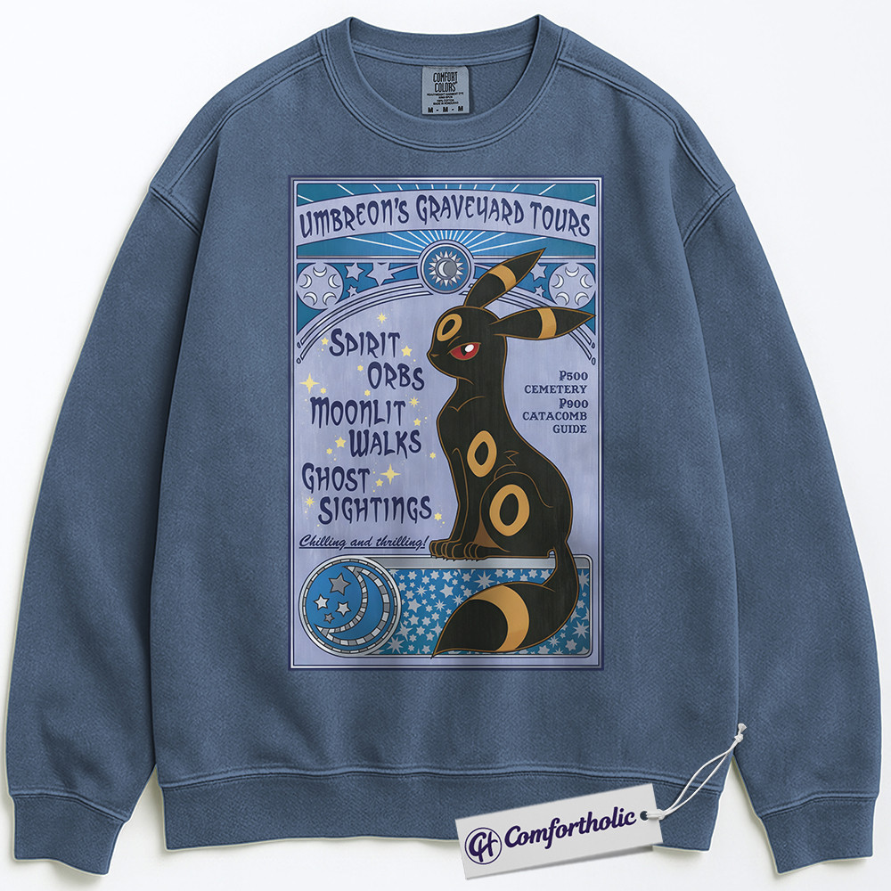 Umbreon Sweatshirt, PKM Sweatshirt, Anime Graphic Pullover, Comfort Colors Sweatshirt - Image 8