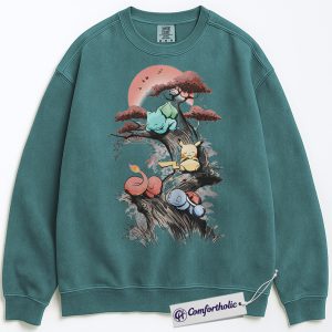 Bulbasaur Sweatshirt, Squirtle Sweatshirt, Charmander Sweatshirt, Pikachu Sweatshirt, PKM Sweatshirt, Anime Graphic Pullover, Comfort Colors Sweatshirt