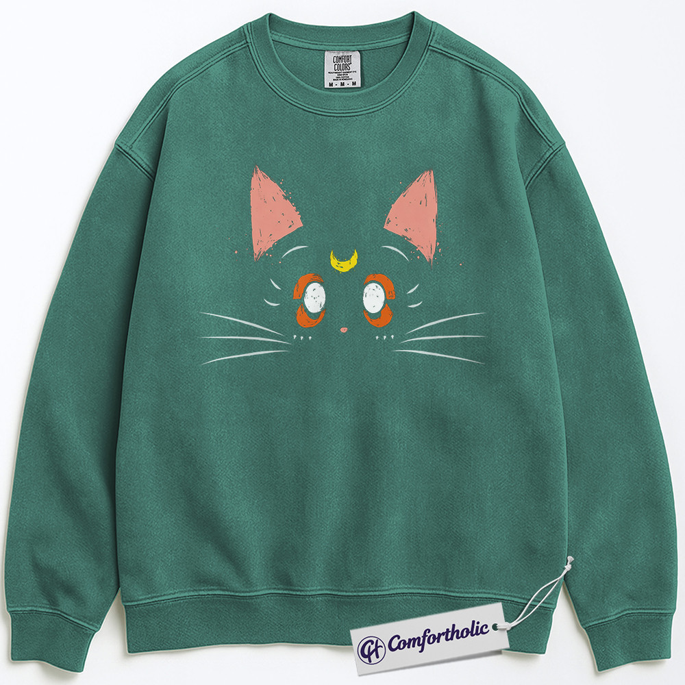Luna Cat Sweatshirt, Sailor Moon Sweatshirt, Anime Graphic Pullover, Comfort Colors Sweatshirt - Image 5