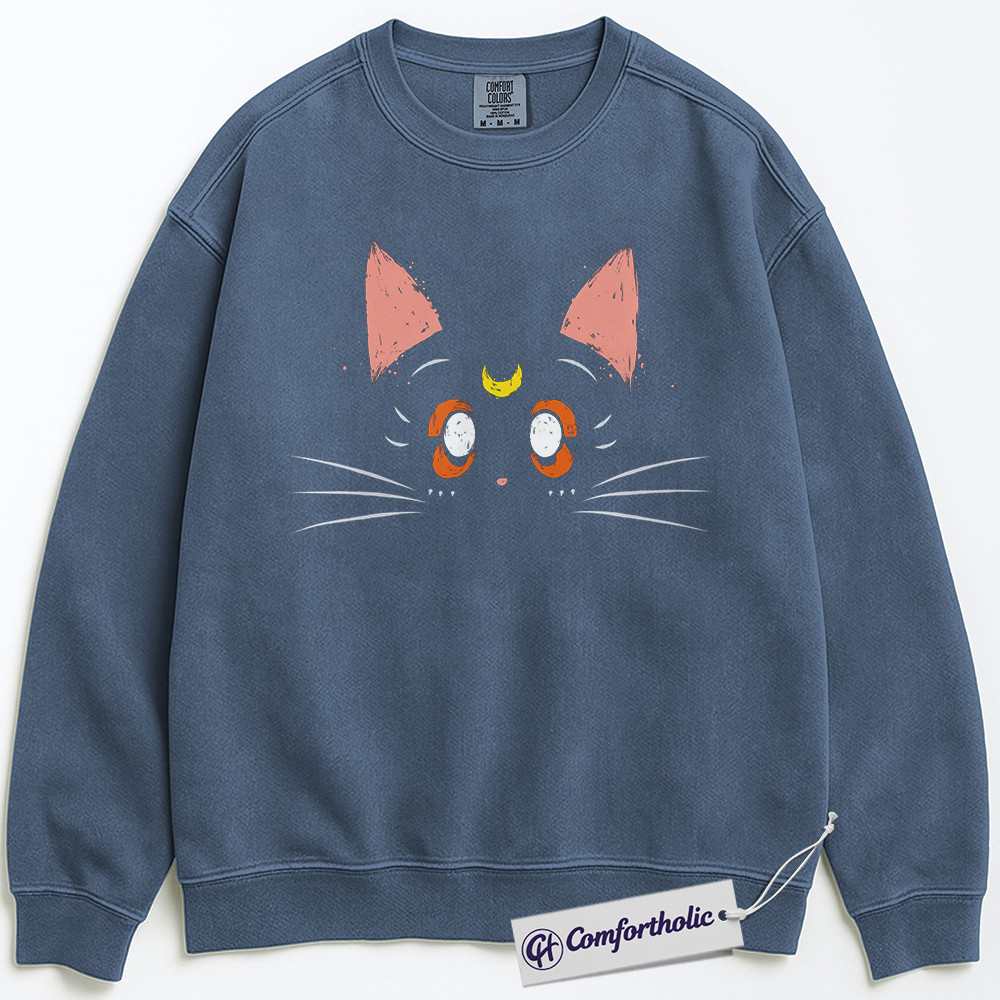 Luna Cat Sweatshirt, Sailor Moon Sweatshirt, Anime Graphic Pullover, Comfort Colors Sweatshirt - Image 7