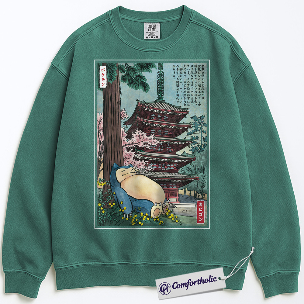 Snorlax Sweatshirt, PKM Sweatshirt, Anime Graphic Pullover, Comfort Colors Sweatshirt - Image 6
