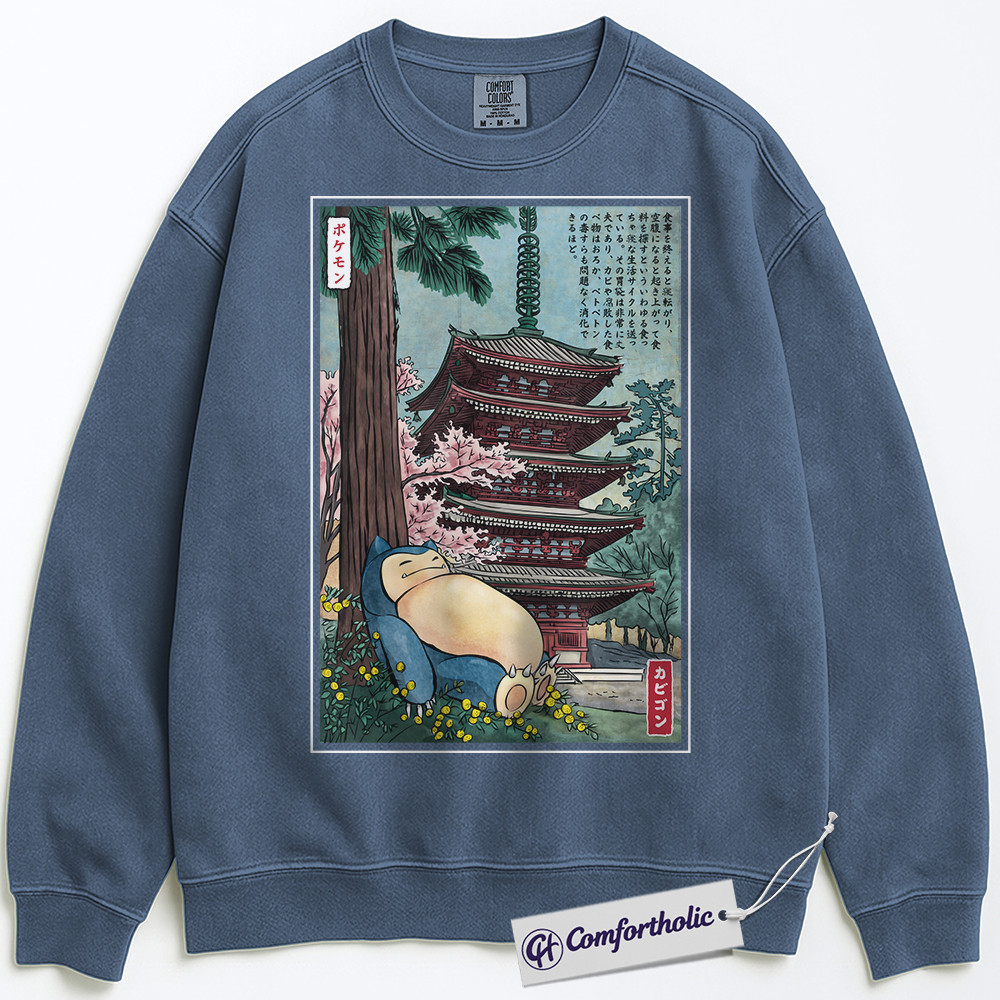 Snorlax Sweatshirt, PKM Sweatshirt, Anime Graphic Pullover, Comfort Colors Sweatshirt - Image 8