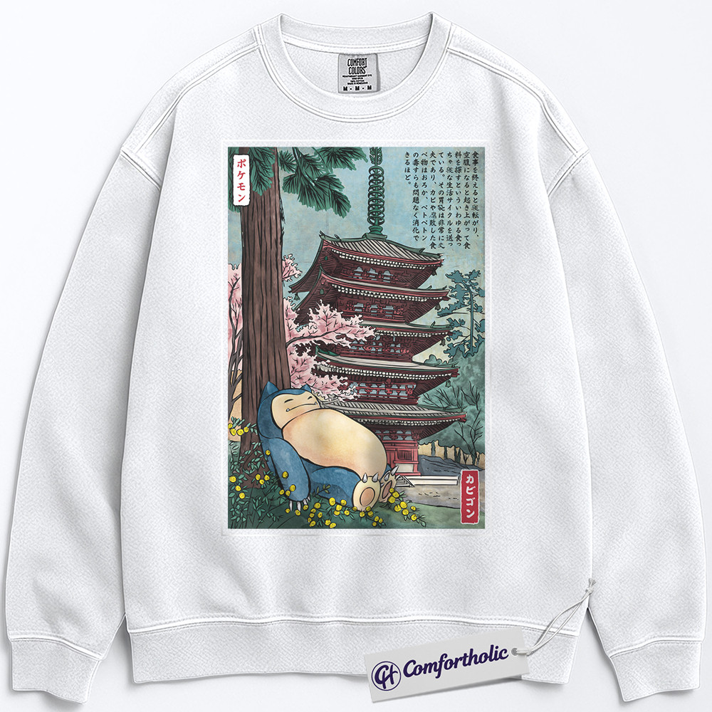 Snorlax Sweatshirt, PKM Sweatshirt, Anime Graphic Pullover, Comfort Colors Sweatshirt - Image 2