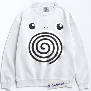 Alternative view of Poliwhirl Sweatshirt, PKM Sweatshirt, Anime Graphic Pullover, Comfort Colors Sweatshirt