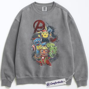 Alternative view of PKM Sweatshirt, Anime Graphic Pullover, Comfort Colors Sweatshirt