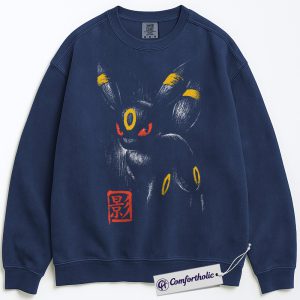 Alternative view of Umbreon Sweatshirt, PKM Sweatshirt, Anime Graphic Pullover, Comfort Colors Sweatshirt