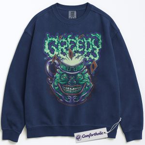 Pot of Greed Sweatshirt, Anime Graphic Pullover, Comfort Colors Sweatshirt