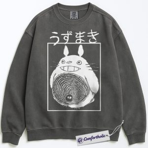 Junji Ito x My Neighbor Totoro Sweatshirt, Studio Ghibli Sweatshirt, Anime Graphic Pullover, Comfort Colors Sweatshirt