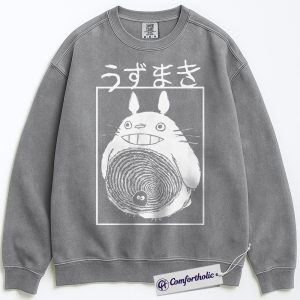 Alternative view of Junji Ito x My Neighbor Totoro Sweatshirt, Studio Ghibli Sweatshirt, Anime Graphic Pullover, Comfort Colors Sweatshirt