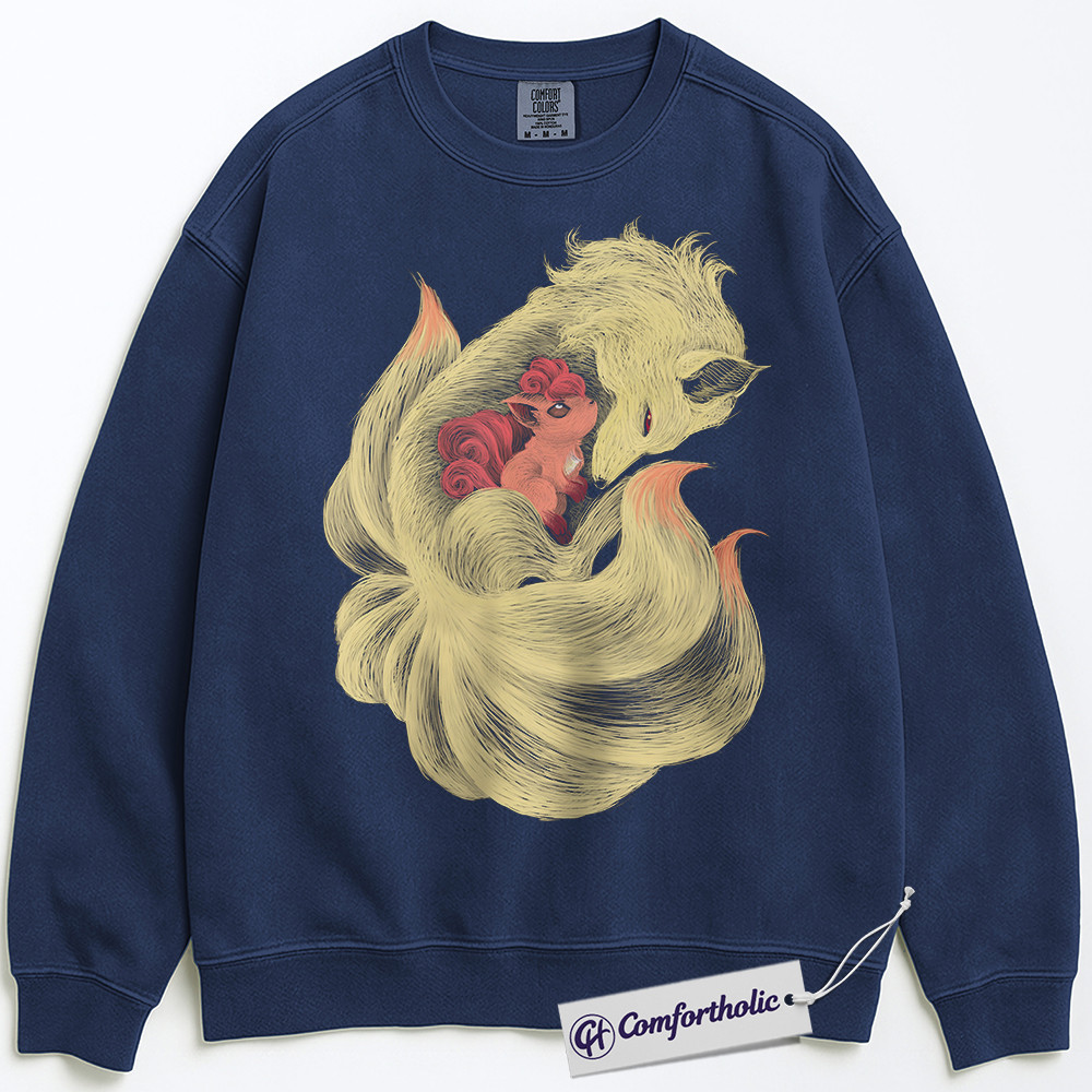 Ninetales Sweatshirt, Vulpix Sweatshirt, PKM Sweatshirt, Anime Graphic Pullover, Comfort Colors Sweatshirt - Image 2
