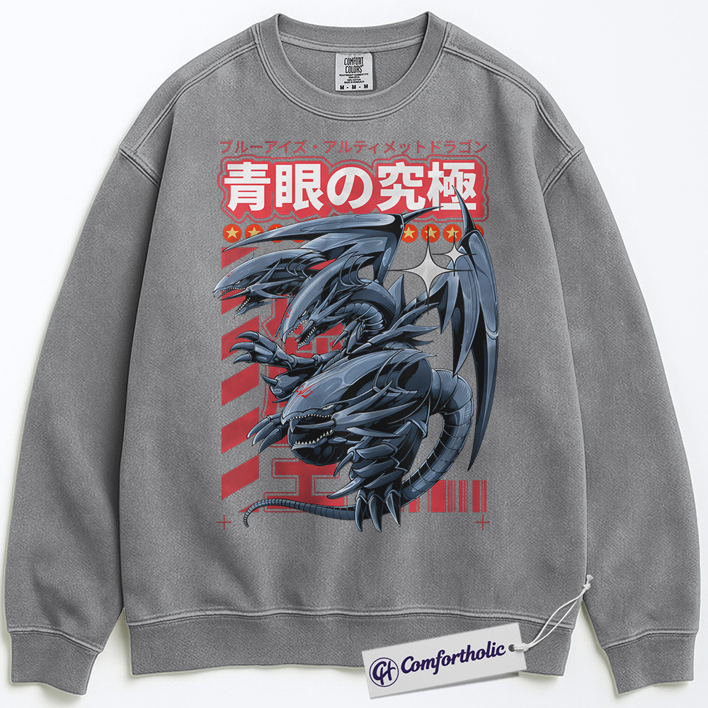 Blue Eyes Ultimate Dragon Sweatshirt, Anime Graphic Pullover, Comfort Colors Sweatshirt - Image 3
