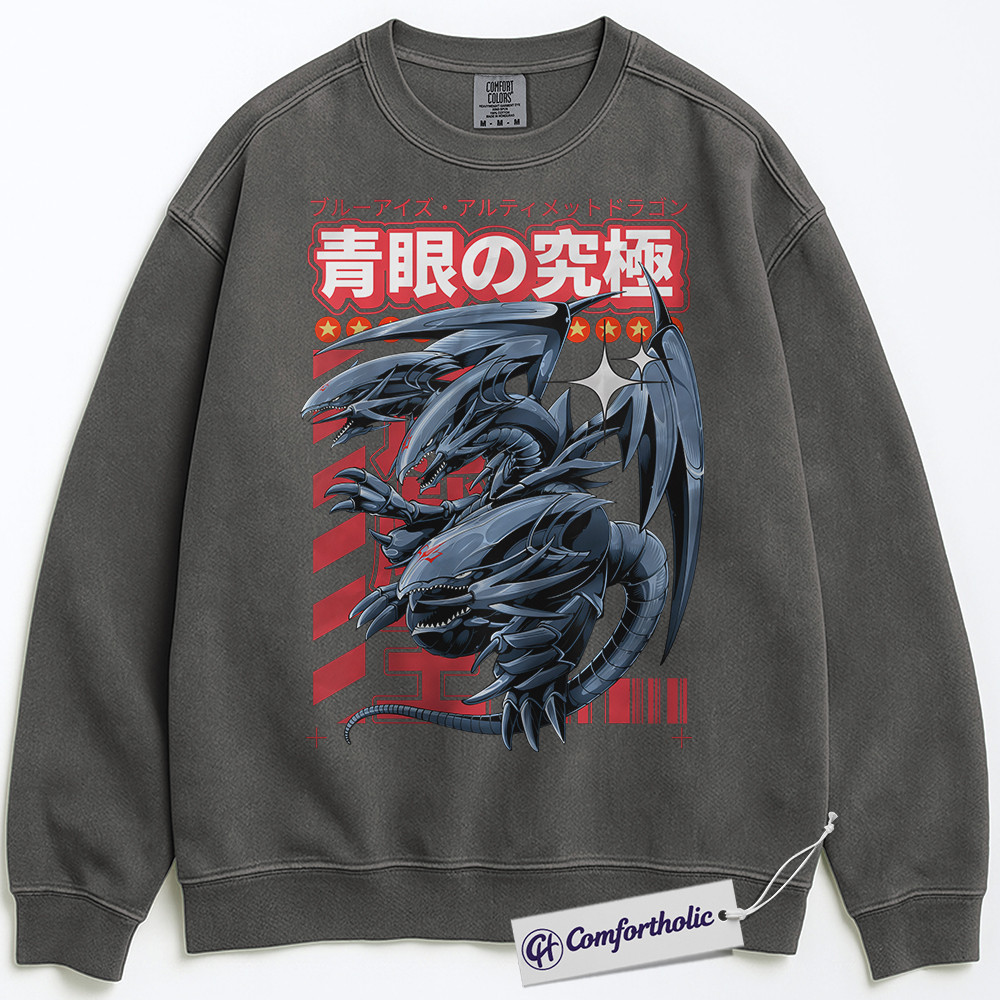 Blue Eyes Ultimate Dragon Sweatshirt, Anime Graphic Pullover, Comfort Colors Sweatshirt - Image 4