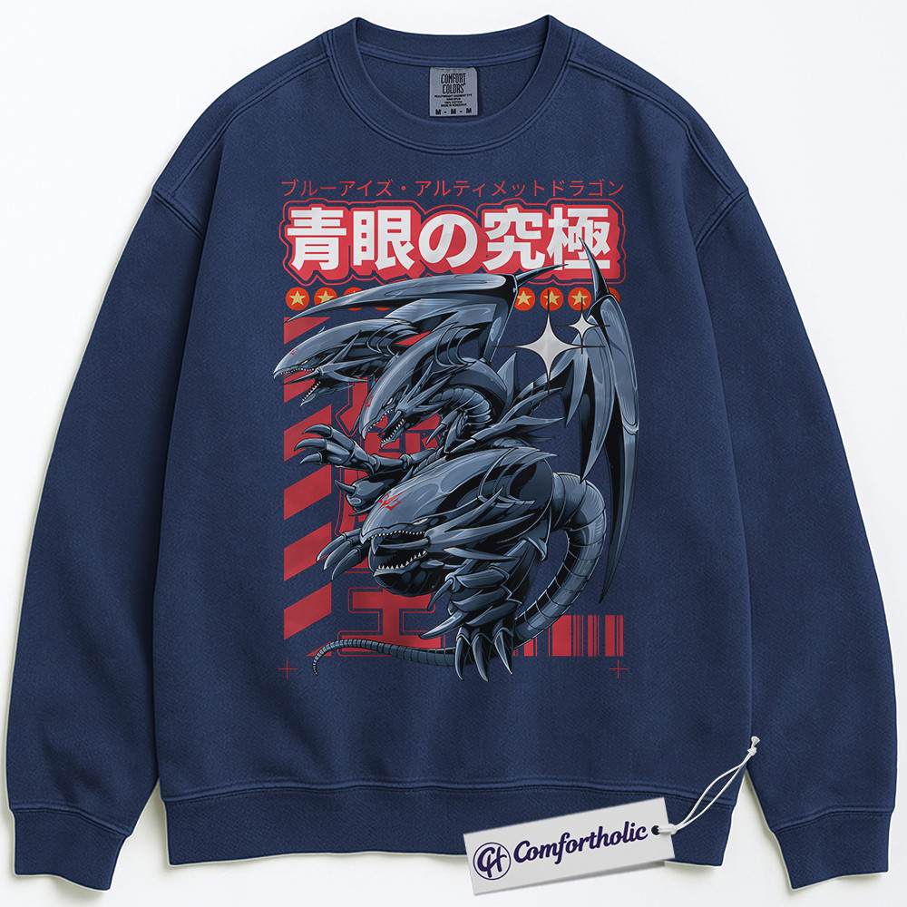 Blue Eyes Ultimate Dragon Sweatshirt, Anime Graphic Pullover, Comfort Colors Sweatshirt - Image 5