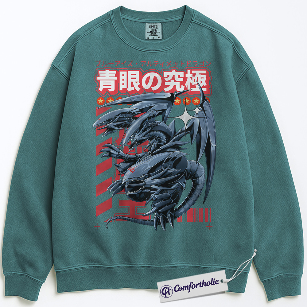 Blue Eyes Ultimate Dragon Sweatshirt, Anime Graphic Pullover, Comfort Colors Sweatshirt - Image 7