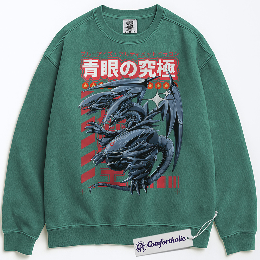 Blue Eyes Ultimate Dragon Sweatshirt, Anime Graphic Pullover, Comfort Colors Sweatshirt - Image 6