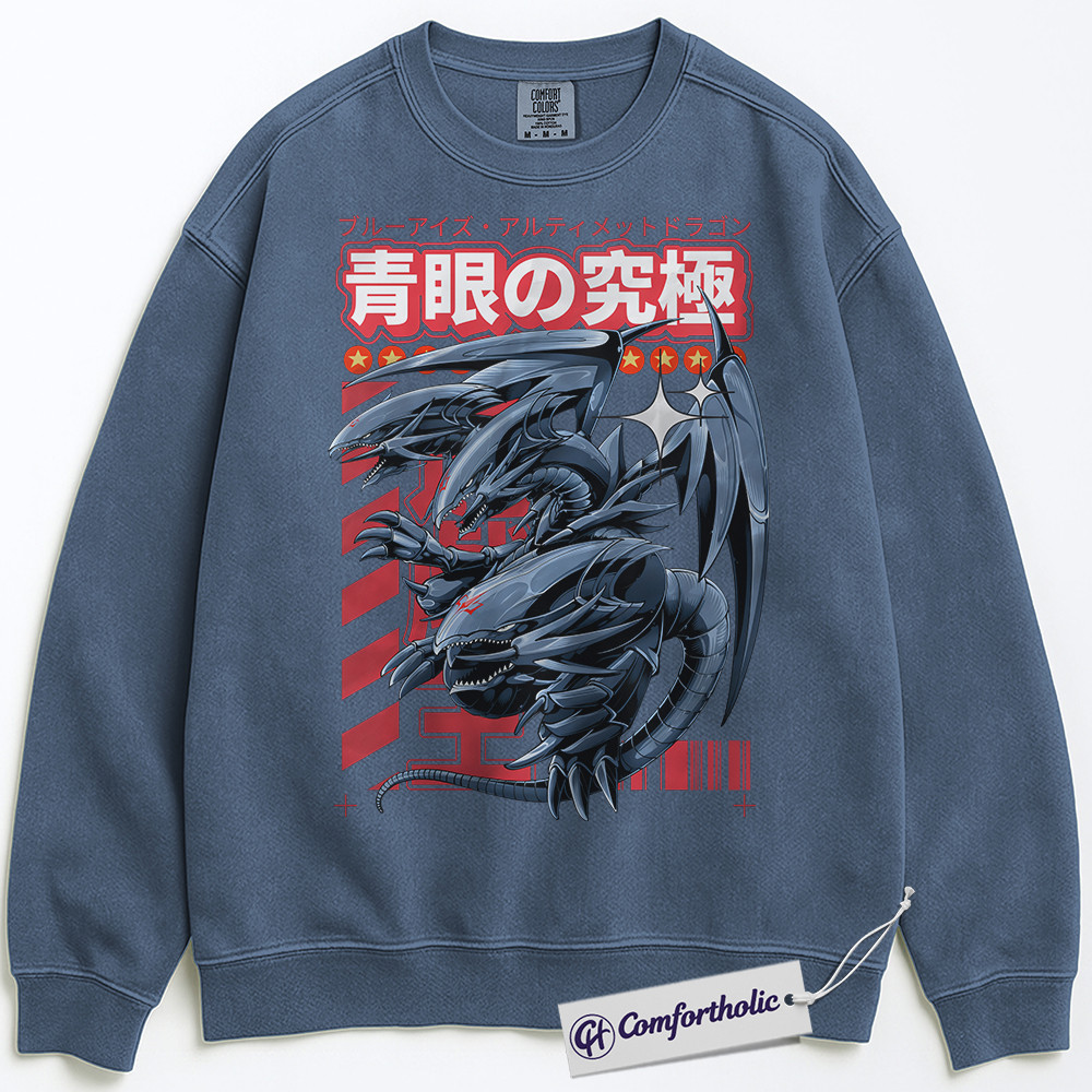 Blue Eyes Ultimate Dragon Sweatshirt, Anime Graphic Pullover, Comfort Colors Sweatshirt - Image 8