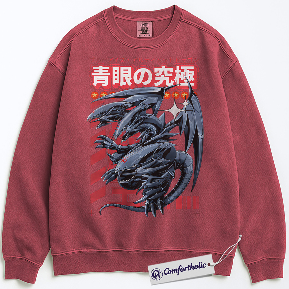 Blue Eyes Ultimate Dragon Sweatshirt, Anime Graphic Pullover, Comfort Colors Sweatshirt - Image 9