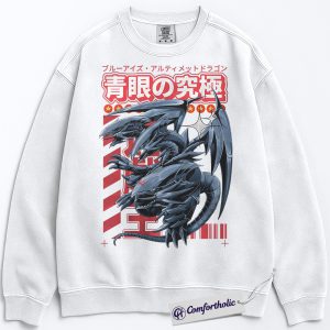 Alternative view of Blue Eyes Ultimate Dragon Sweatshirt, Anime Graphic Pullover, Comfort Colors Sweatshirt