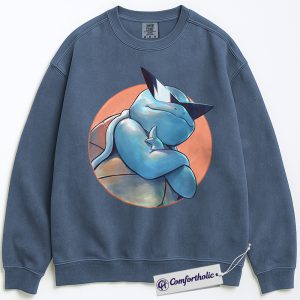 Squirtle Sweatshirt, PKM Sweatshirt, Anime Graphic Pullover, Comfort Colors Sweatshirt